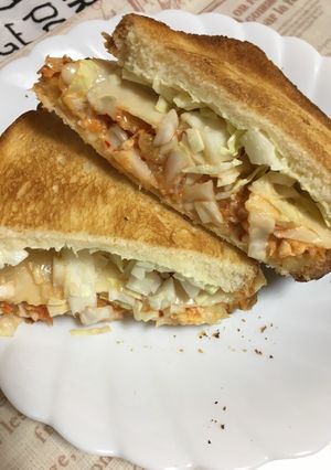 満腹キムタマチーズトースト-レシピのメイン写真