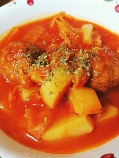 野菜たっぷり肉団子入りトマトスープ♪-レシピのメイン写真