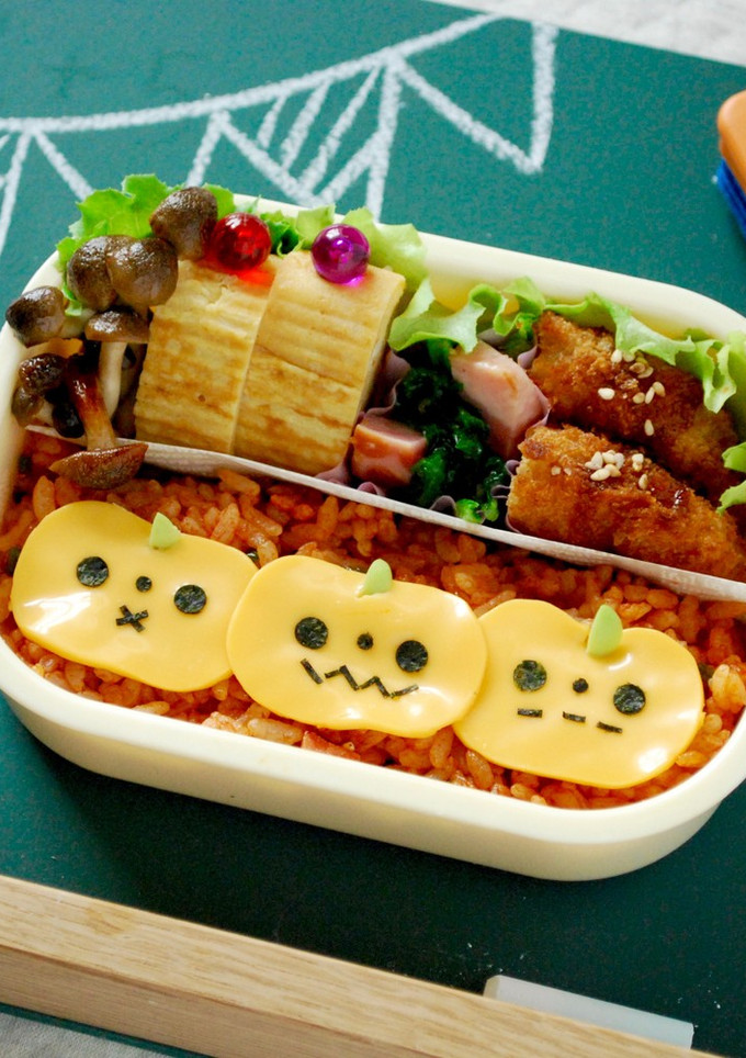 ハロウィンキャラ弁☆簡単おばけかぼちゃ-レシピのメイン写真