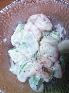 簡単!!アボカドとエビのわさびマヨ和え-レシピのメイン写真