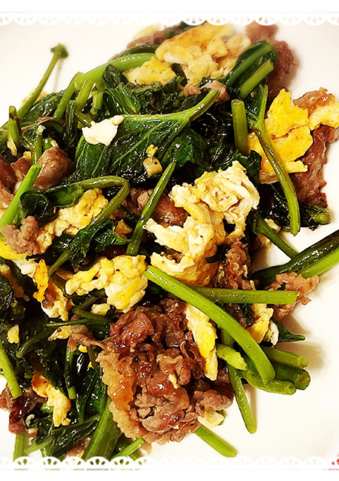 旨っ！空芯菜と牛肉の炒め物-レシピのメイン写真
