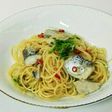 時短!水浸けパスタ、さごしと豆苗のパスタ