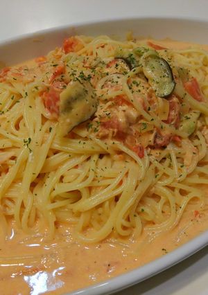トマトとツナのヨーグルトクリームパスタ-レシピのメイン写真