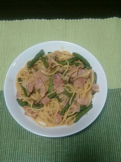ベーコンといんげんの和風パスタ-レシピのメイン写真