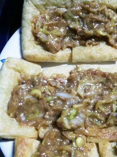 ネギ味噌と油揚げの簡単おつまみ-レシピのメイン写真