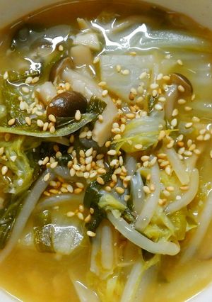 簡単！白菜とニラとピーマンの中華スープ♪-レシピのメイン写真