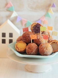 *塩砂糖で丸い味わい♡3色あんドーナツ♪-レシピのメイン写真
