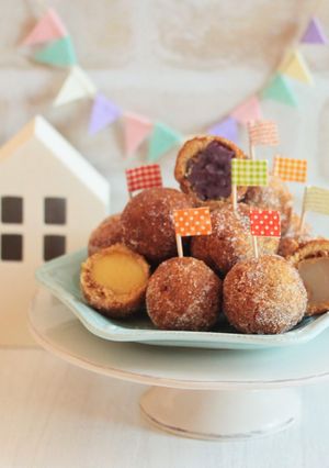 *塩砂糖で丸い味わい♡3色あんドーナツ♪-レシピのメイン写真