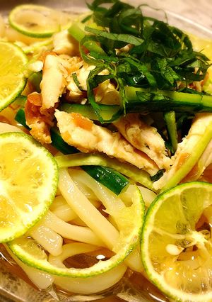 梅ササミすだちうどん-レシピのメイン写真
