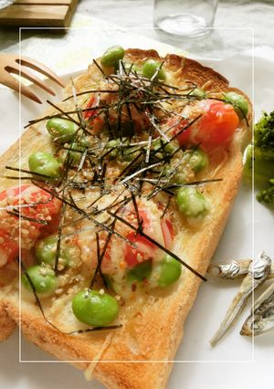 トマトと枝豆の海苔ごま塩和トースト-レシピのメイン写真