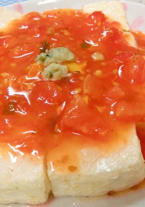 ぷるぷる豆腐のトマトだしあんかけ-レシピのメイン写真