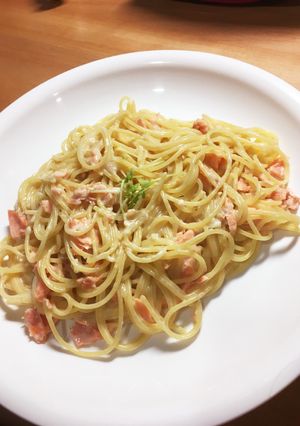 混ぜるだけ！鮭のクリームパスタ-レシピのメイン写真