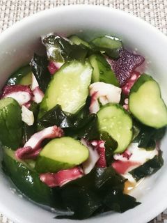 ぬか漬けきゅうりとワカメとタコの和え物-レシピのメイン写真