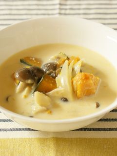 かぼちゃとしめじの豆乳みそスープ-レシピのメイン写真