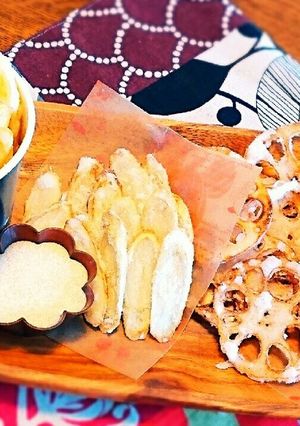 たらマヨで♪フライドポテ&ごぼ&れんこん-レシピのメイン写真