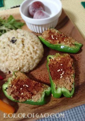 ビーガン★大豆ミートでピーマンの肉詰め-レシピのメイン写真