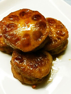 蓮根のはさみ甘辛照り焼き-レシピのメイン写真