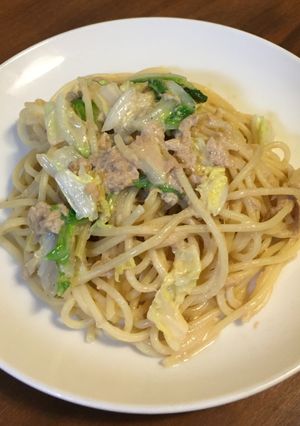ツナと白菜のクリームパスタ-レシピのメイン写真
