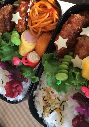 高校生お弁当！ハンバーグお弁当-レシピのメイン写真