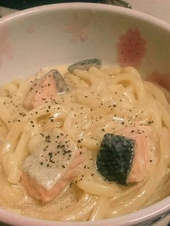 シャケのクリームうどん-レシピのメイン写真