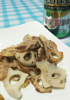 蓮根と豚バラのサッパリ炒め-レシピのメイン写真