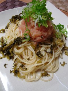 高菜と明太子おろしの冷製和風パスタ-レシピのメイン写真