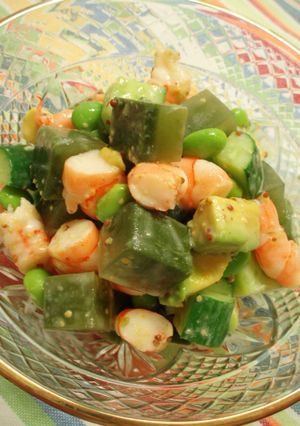 青汁寒天と青野菜のコロコロサラダ-レシピのメイン写真