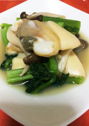 簡単 白貝&つるむらさき&しめじの煮浸し-レシピのメイン写真