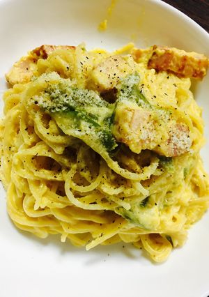 アスパラとベーコンのカルボナーラ-レシピのメイン写真