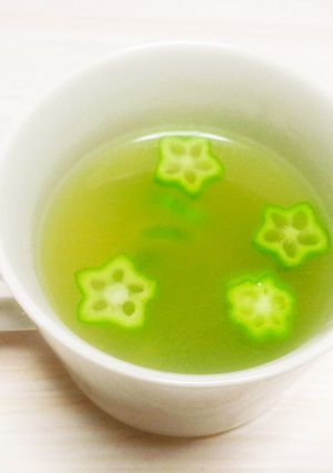 かわいいキレイ色なオクラのスープ-レシピのメイン写真