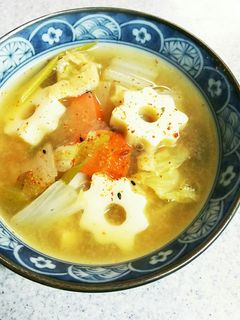 ちくわぶで♡野菜たっぷりすいとん汁風-レシピのメイン写真