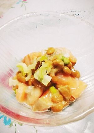サーモンとネギ納豆和え-レシピのメイン写真