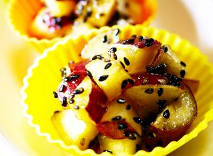 お弁当に♪揚げない薩摩芋でコロコロ大学芋-レシピのメイン写真