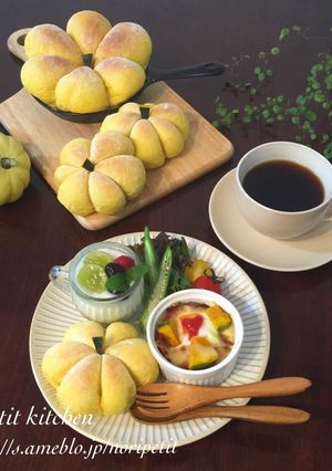HB de かぼちゃパン&ちぎりパン♡-レシピのメイン写真