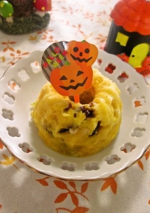 ハロウィンに☆レンジで南瓜おから蒸しパン-レシピのメイン写真