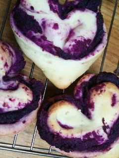 ハートの紫芋あんパン-レシピのメイン写真