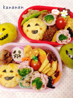 薄焼き卵のハロウィン 幼稚園お弁当-レシピのメイン写真