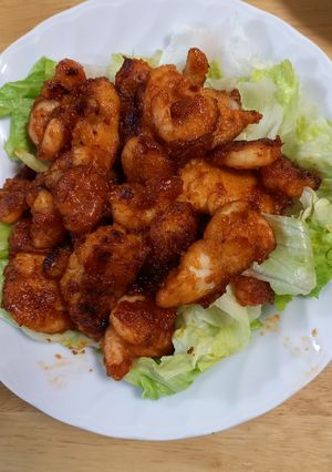 ヤンニョムチキンとエビ-レシピのメイン写真