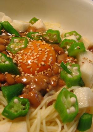 簡単ネバネバ～♪ヘルシーそうめん♪-レシピのメイン写真