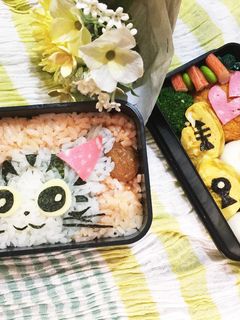 簡単キャラ弁♡こねこのチー遠足お弁当-レシピのメイン写真