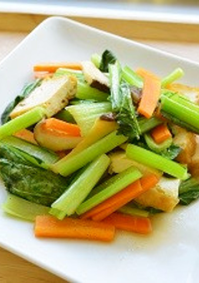 厚揚げと小松菜のｵｲｽﾀｰｿｰｽ炒め-レシピのメイン写真