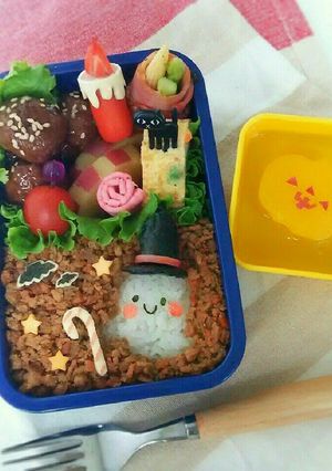 簡単ハロウィンおばけちゃん弁当♪-レシピのメイン写真
