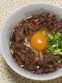 牛すき釜玉うどん-レシピのメイン写真