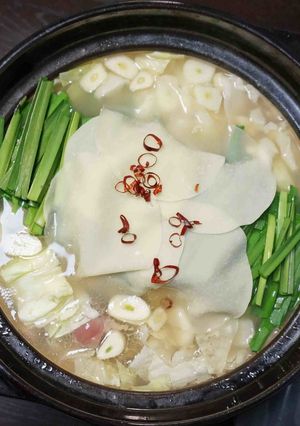 あぶり＆生もつ鍋-レシピのメイン写真