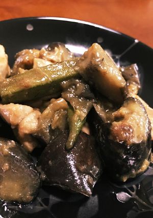 絶品簡単ナスとオクラと鶏肉の南蛮炒め-レシピのメイン写真