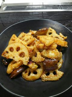 れんこんとナスの甘酢炒め-レシピのメイン写真