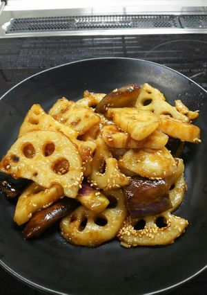 れんこんとナスの甘酢炒め-レシピのメイン写真