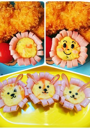 キャラ弁☆ポテトサラダのお花&うさぎ?-レシピのメイン写真