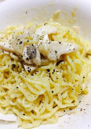 カルボナーラ 焼きそば 簡単 鶏ハム-レシピのメイン写真