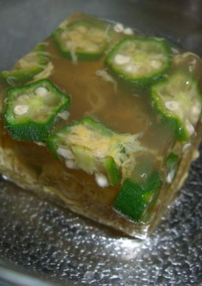 おくらとたまごの煮凝り-レシピのメイン写真